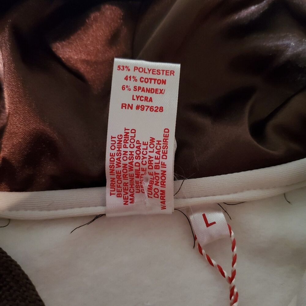 NWT Vintage Pepe Jeans London Y2K Rhinestone Cream and Brown Hoodie - Picture 5 of 8